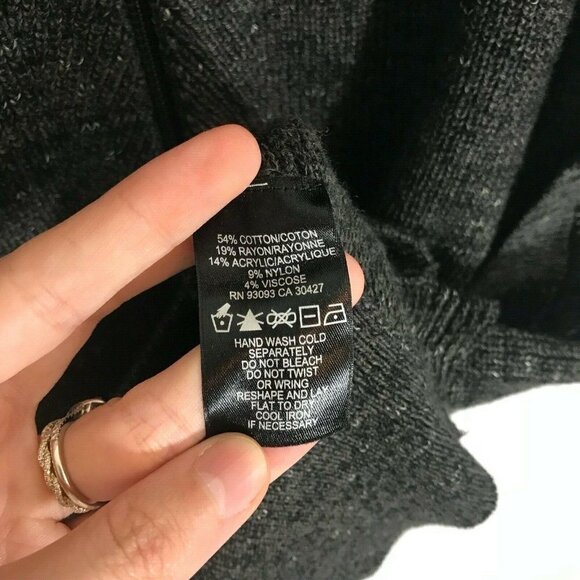 NIC + ZOE Cape Cardigan Women M/L Black Green Knit Poncho - Picture 7 of 7